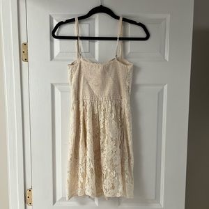abercrombie & fitch ivory lace babydoll dress